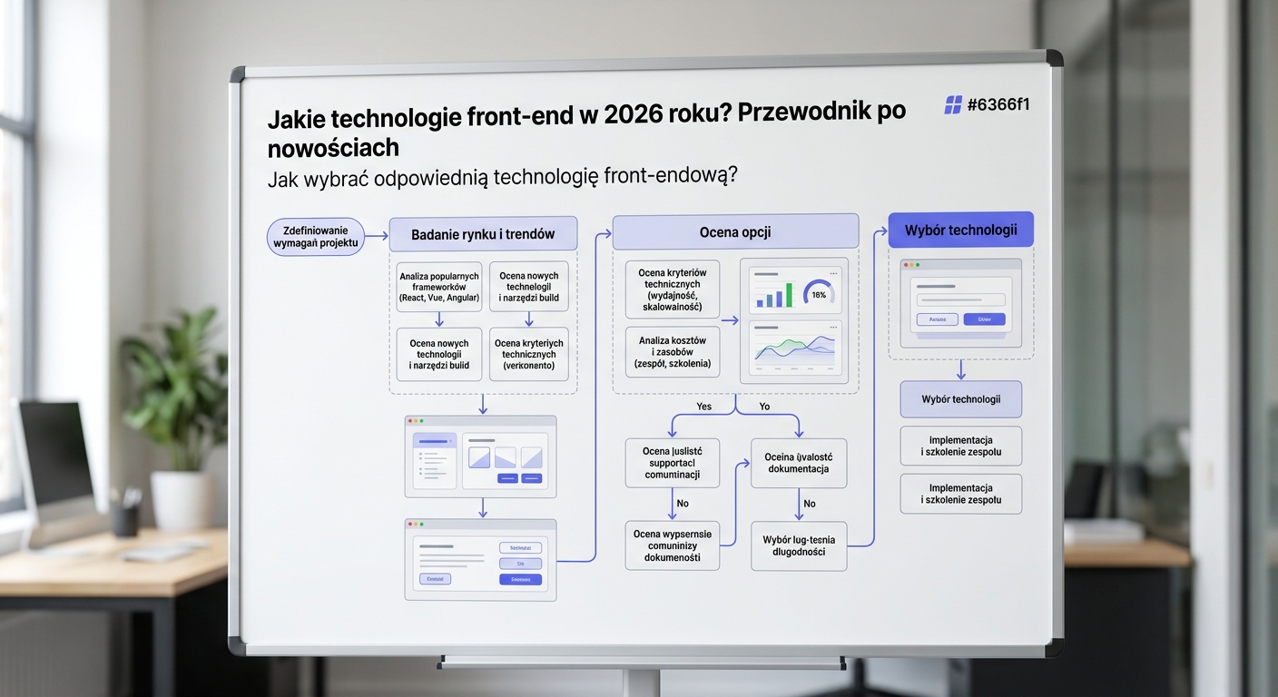 Schemat wyboru technologii front-endowej